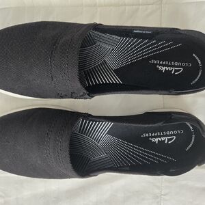 Clarks Woman's Black Slip-On Shoes